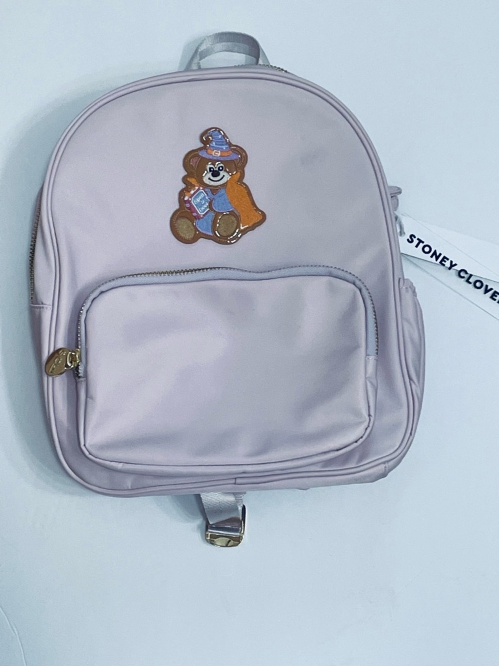 Stoney Clover Lane Lilac Nylon Backpack Gold Hardware NWT Spell Book Bear Patch